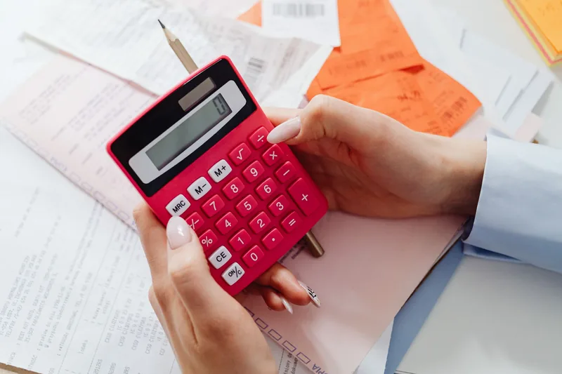 Working through a statement with a calculator