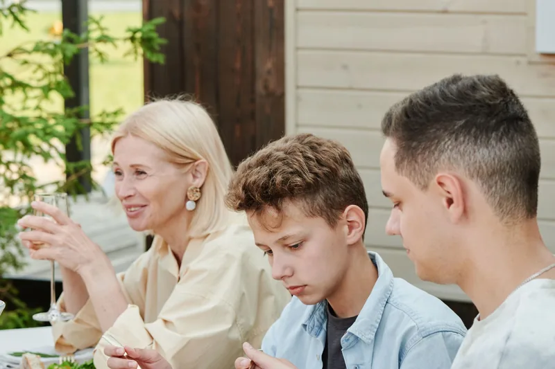 A family at the table together